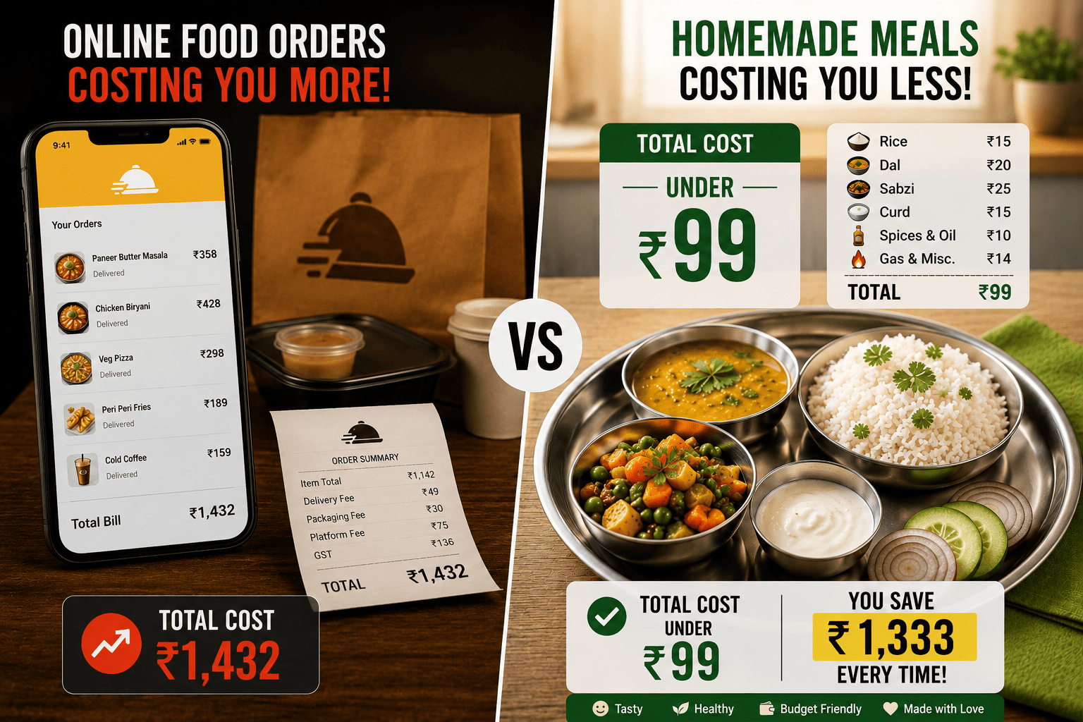 Food Delivery vs Homemade